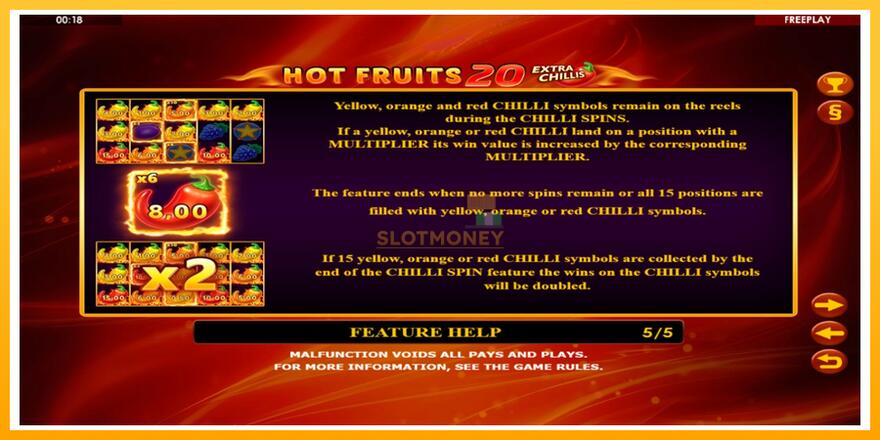 Máquina de jogos Hot Fruits 20 Extra Chillis - chance de ganhar dinheiro, foto 7