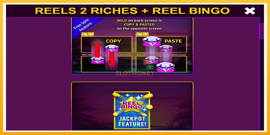 Máquina de jogos Reels 2 Riches with Reel Bingo - chance de ganhar dinheiro, foto 5