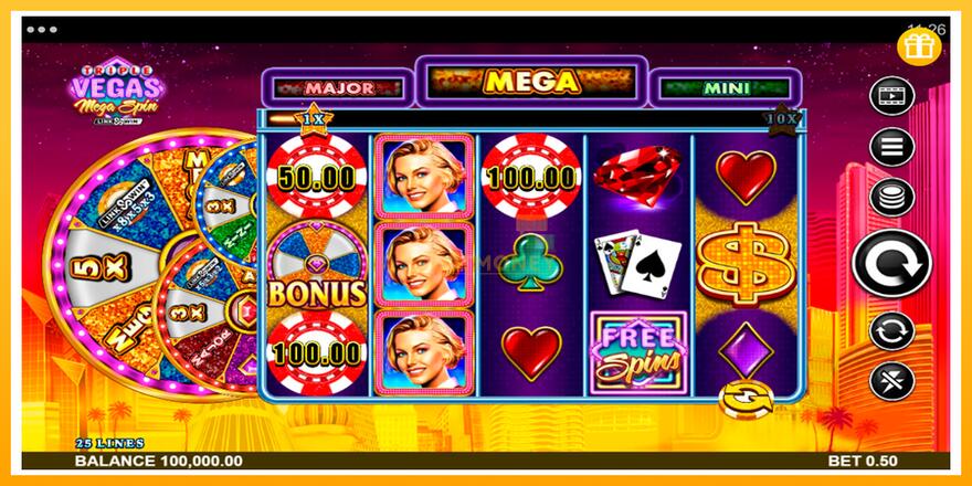 Máquina de jogos Triple Vegas Mega Spin - chance de ganhar dinheiro, foto 1