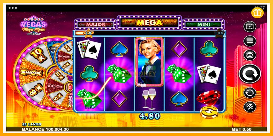 Máquina de jogos Triple Vegas Mega Spin - chance de ganhar dinheiro, foto 2