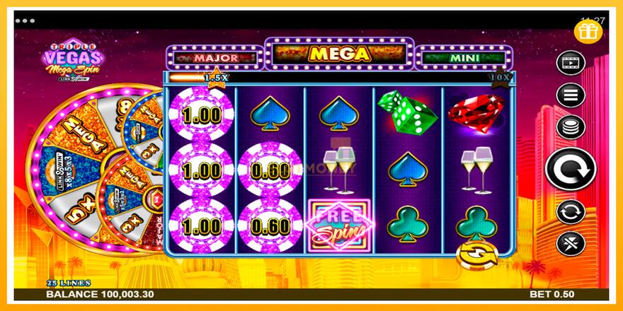 Máquina de jogos Triple Vegas Mega Spin - chance de ganhar dinheiro, foto 3