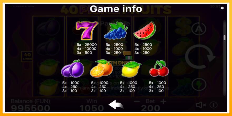 Máquina de jogos 40 Prime Fruits - chance de ganhar dinheiro, foto 6