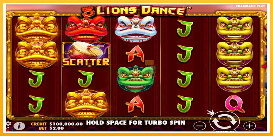 Máquina de jogos 5 Lions Dance - chance de ganhar dinheiro, foto 1