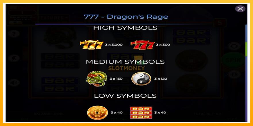 Máquina de jogos 777 - Dragons Rage - chance de ganhar dinheiro, foto 5