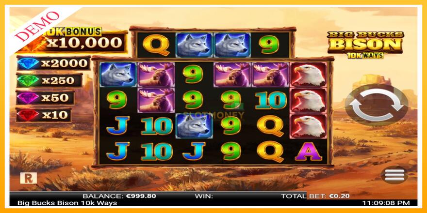 Máquina de jogos Big Bucks Bison 10K Ways - chance de ganhar dinheiro, foto 2