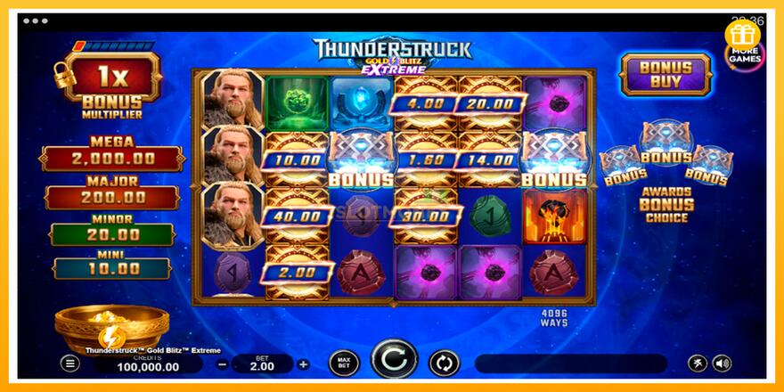 Máquina de jogos Thunderstruck Gold Blitz Extreme - chance de ganhar dinheiro, foto 1