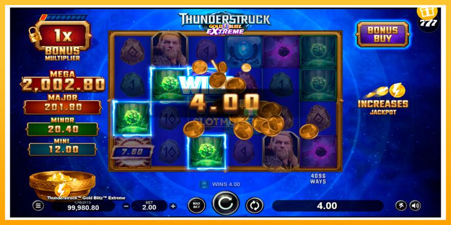 Máquina de jogos Thunderstruck Gold Blitz Extreme - chance de ganhar dinheiro, foto 5