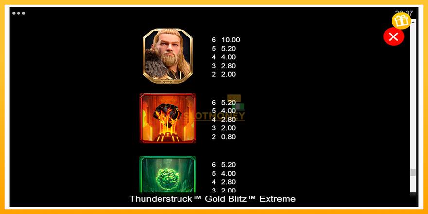 Máquina de jogos Thunderstruck Gold Blitz Extreme - chance de ganhar dinheiro, foto 6