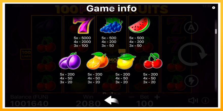 Máquina de jogos 100 Prime Fruits - chance de ganhar dinheiro, foto 6