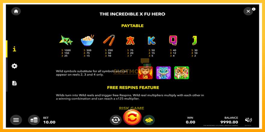 Máquina de jogos The Incredible X Fu Hero - chance de ganhar dinheiro, foto 5