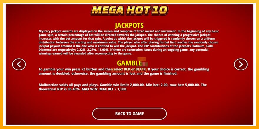 Máquina de jogos Mega Hot 10 - chance de ganhar dinheiro, foto 5