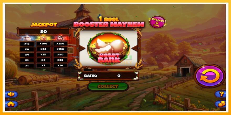 Máquina de jogos 1 Reel Rooster Mayhem - chance de ganhar dinheiro, foto 1