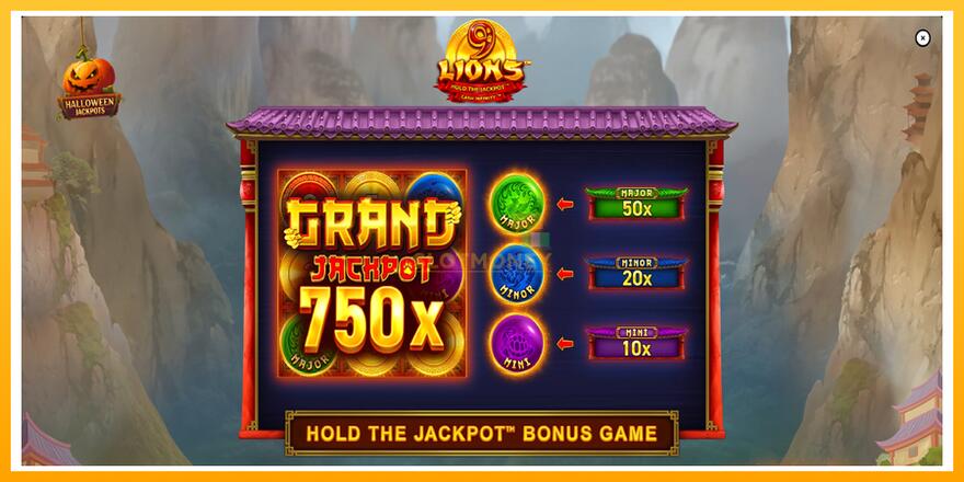 Máquina de jogos 9 Lions Halloween Jackpots - chance de ganhar dinheiro, foto 1