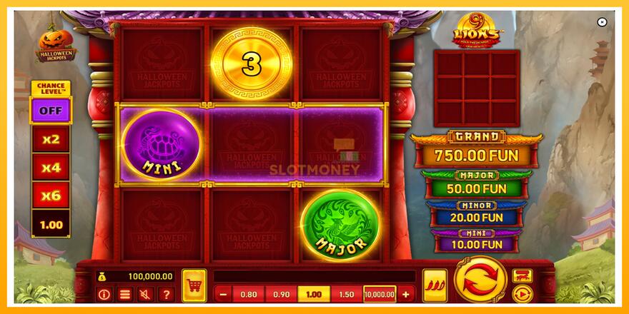 Máquina de jogos 9 Lions Halloween Jackpots - chance de ganhar dinheiro, foto 2