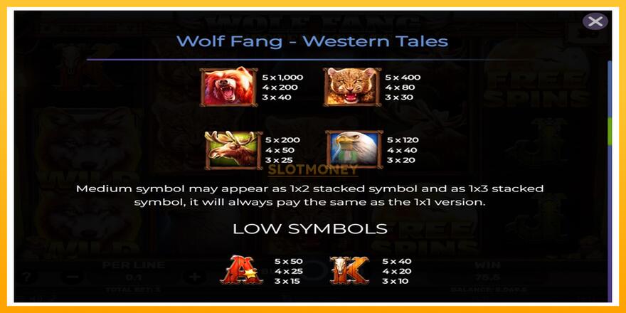 Máquina de jogos Wolf Fang - Western Tales - chance de ganhar dinheiro, foto 5