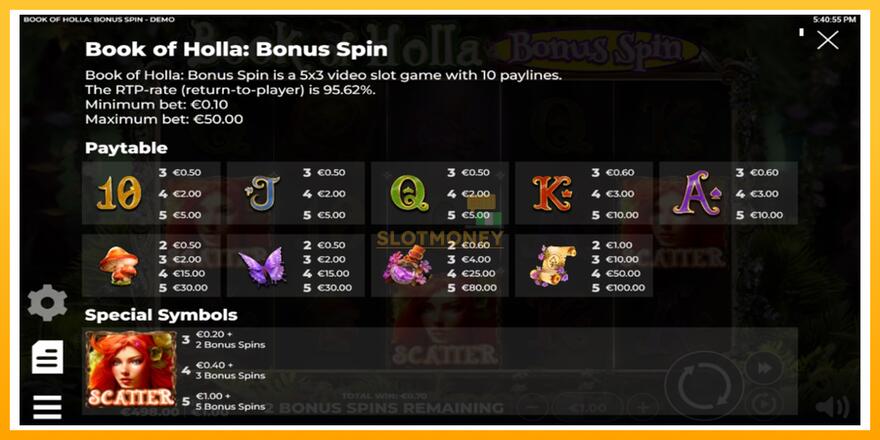 Máquina de jogos Book of Holla: Bonus Spin - chance de ganhar dinheiro, foto 4