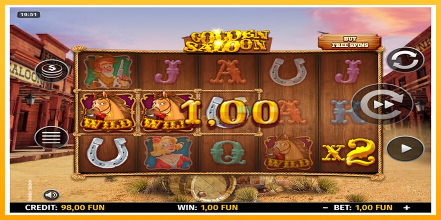 Máquina de jogos Golden Saloon - chance de ganhar dinheiro, foto 3