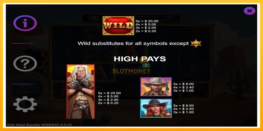 Máquina de jogos Wild West Bandits - chance de ganhar dinheiro, foto 4