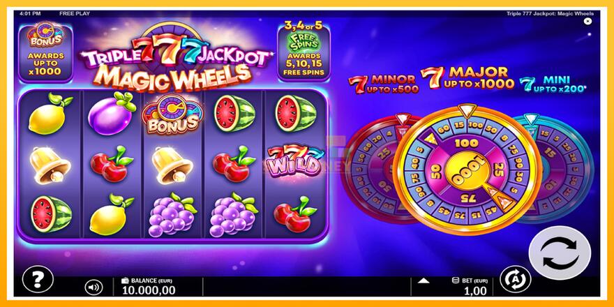 Máquina de jogos Triple 777 Jackpot Magic Wheels - chance de ganhar dinheiro, foto 2