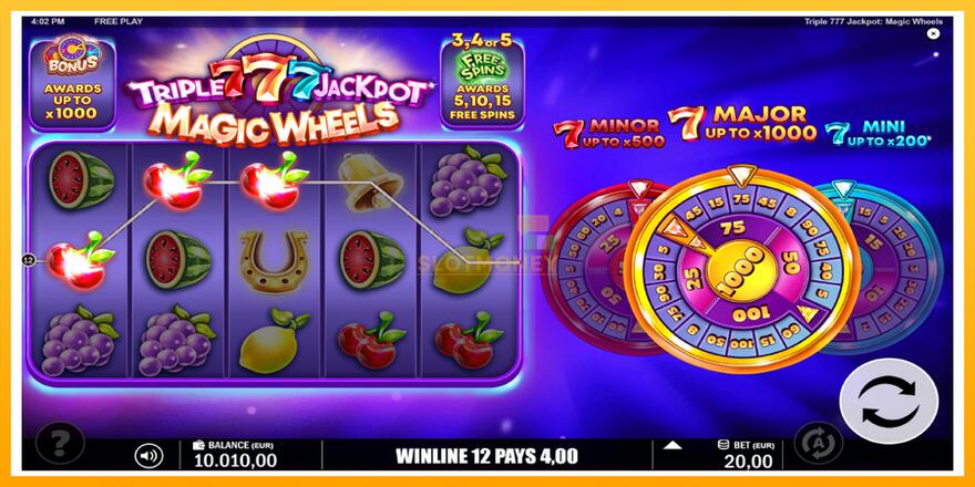 Máquina de jogos Triple 777 Jackpot Magic Wheels - chance de ganhar dinheiro, foto 4