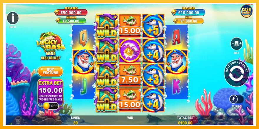 Máquina de jogos Lucky Bass Mega Cash Collect - chance de ganhar dinheiro, foto 2