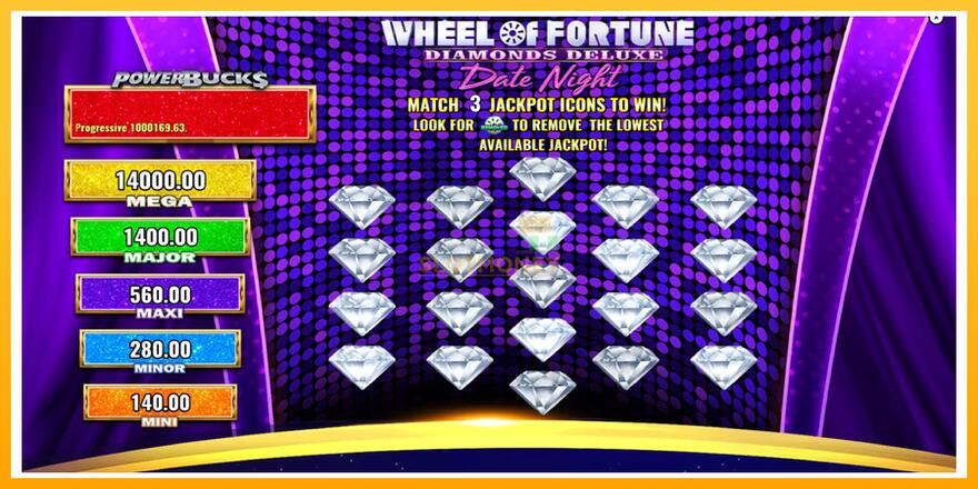 Máquina de jogos PowerBucks Wheel of Fortune Diamonds Deluxe Date Night - chance de ganhar dinheiro, foto 4