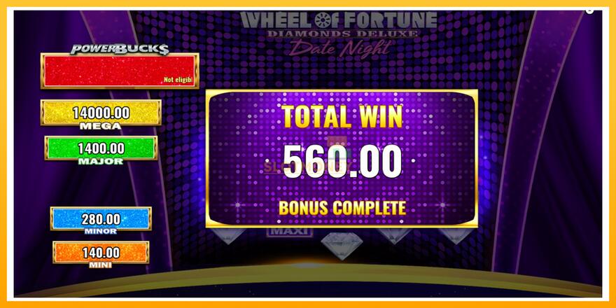 Máquina de jogos PowerBucks Wheel of Fortune Diamonds Deluxe Date Night - chance de ganhar dinheiro, foto 5