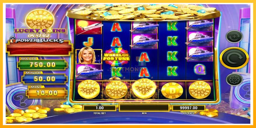 Máquina de jogos PowerBucks Wheel of Fortune Lucky Coins On Stage - chance de ganhar dinheiro, foto 2