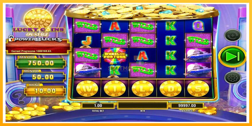 Máquina de jogos PowerBucks Wheel of Fortune Lucky Coins On Stage - chance de ganhar dinheiro, foto 3