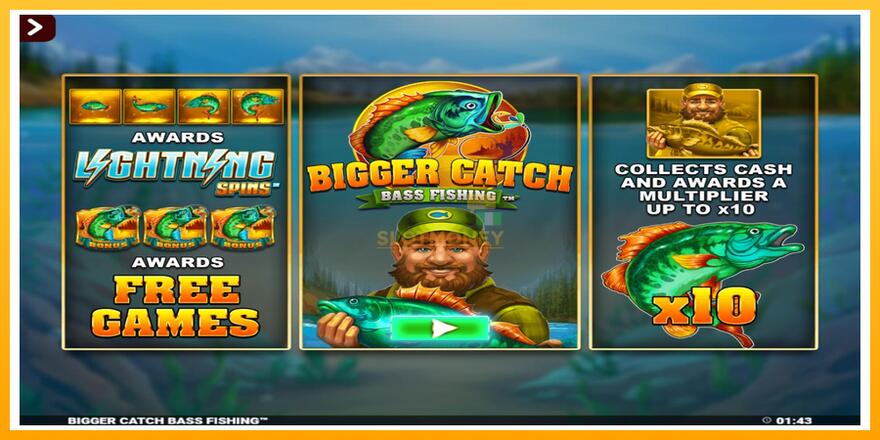 Máquina de jogos Bigger Catch Bass Fishing Rapid Fire Jackpots - chance de ganhar dinheiro, foto 1