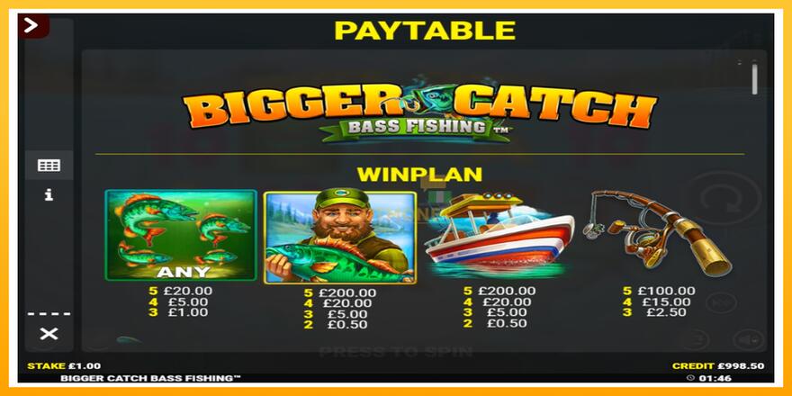 Máquina de jogos Bigger Catch Bass Fishing Rapid Fire Jackpots - chance de ganhar dinheiro, foto 4