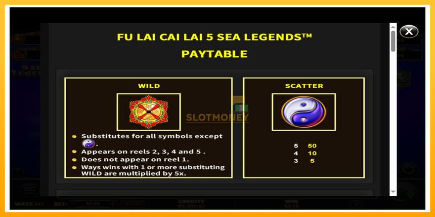 Máquina de jogos Fu Lai Cai Lai 5 Sea Legends - chance de ganhar dinheiro, foto 5