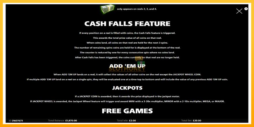 Máquina de jogos Cash Falls: Add Em Up Gold - chance de ganhar dinheiro, foto 6