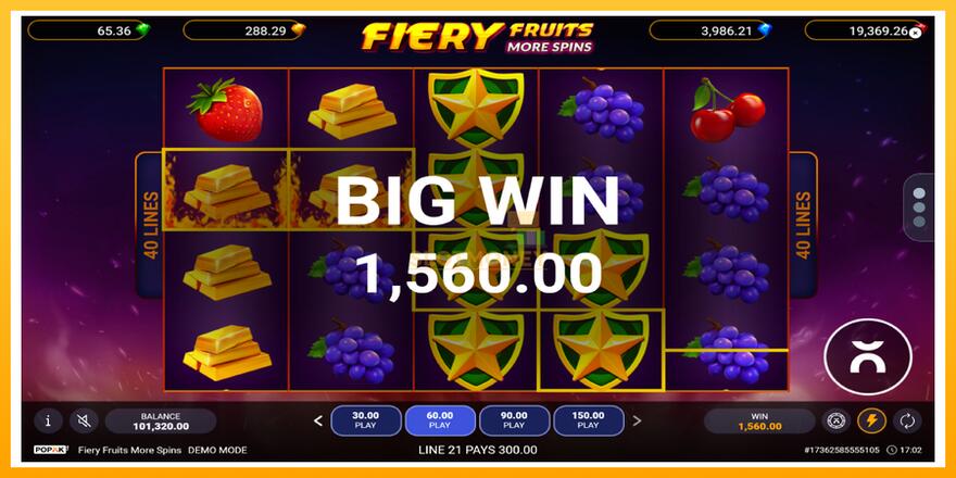 Máquina de jogos Fiery Fruits More Spins - chance de ganhar dinheiro, foto 2