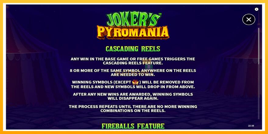 Máquina de jogos Jokers Pyromania - chance de ganhar dinheiro, foto 5