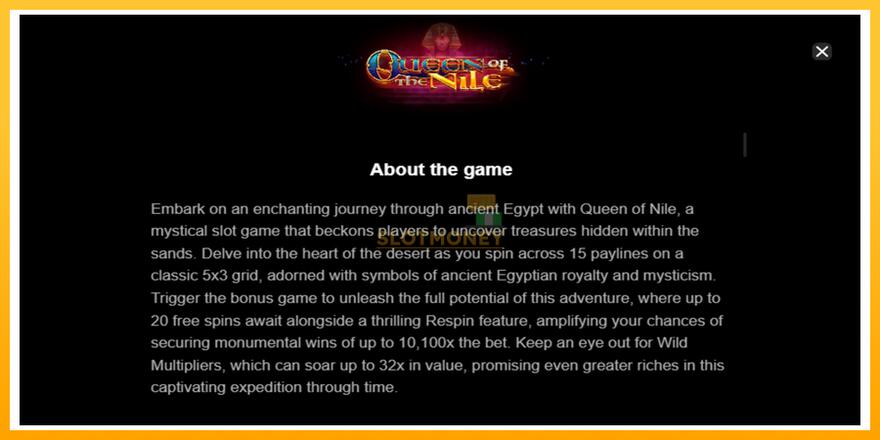 Máquina de jogos Queen of the Nile - chance de ganhar dinheiro, foto 4