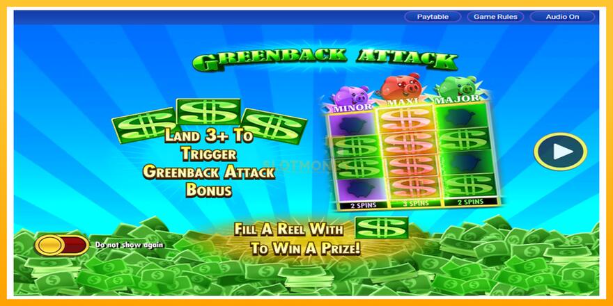 Máquina de jogos Greenback Attack - chance de ganhar dinheiro, foto 4