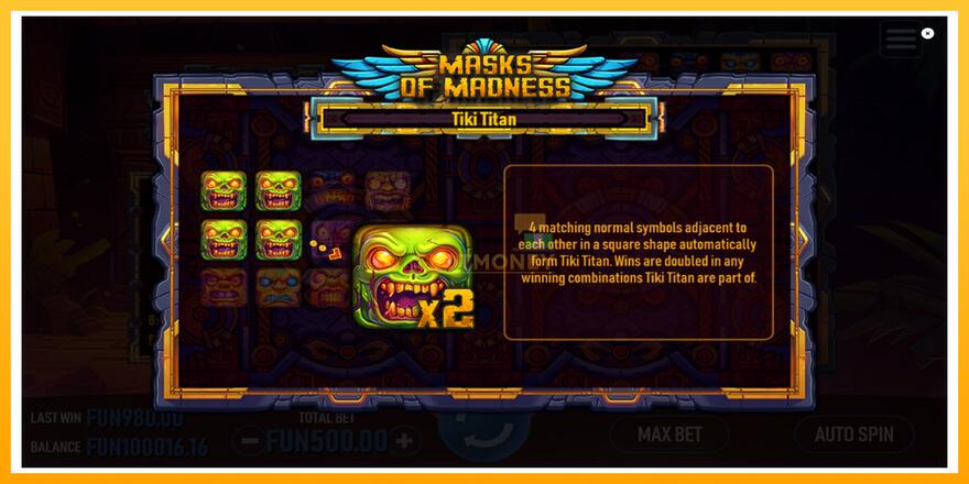 Máquina de jogos Masks of Madness - chance de ganhar dinheiro, foto 6