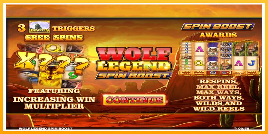 Máquina de jogos Wolf Legend Spin Boost - chance de ganhar dinheiro, foto 1