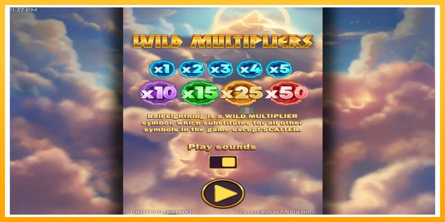 Máquina de jogos Zeus Divine Multipliers - chance de ganhar dinheiro, foto 1