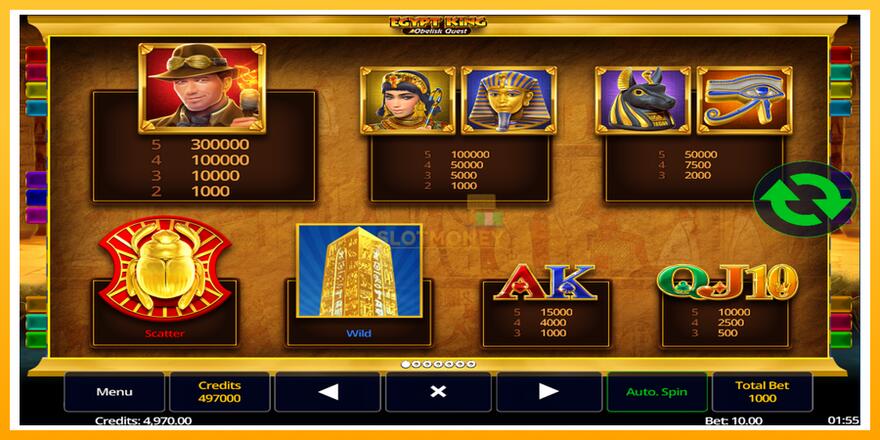 Máquina de jogos Egypt King Obelisk Quest - chance de ganhar dinheiro, foto 4