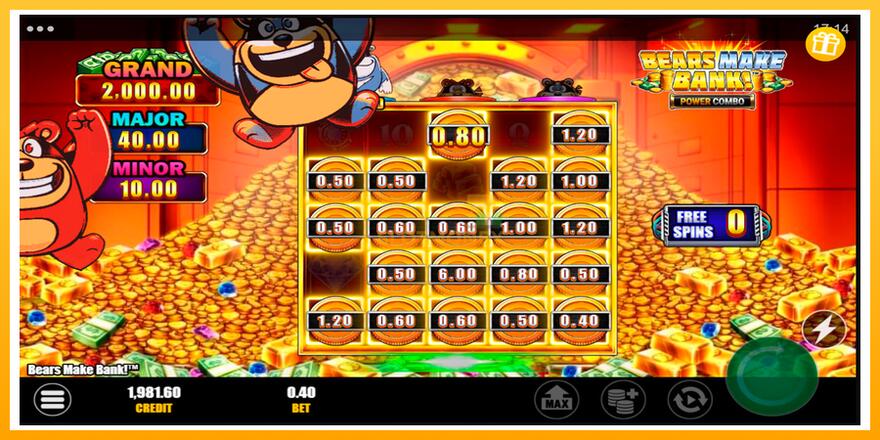 Máquina de jogos Bears Make Bank! Power Combo - chance de ganhar dinheiro, foto 3