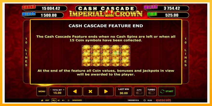 Máquina de jogos Cash Cascade Imperial Crown - chance de ganhar dinheiro, foto 7