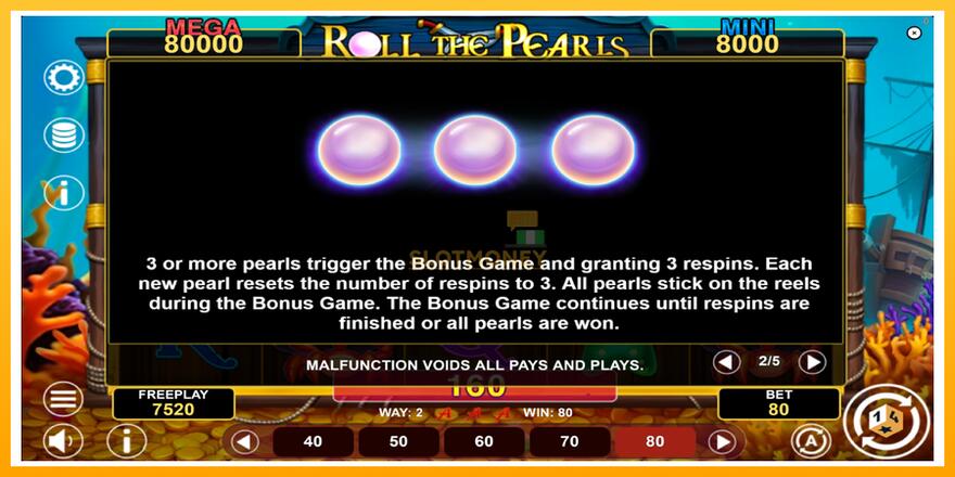 Máquina de jogos Roll The Pearls Hold & Win - chance de ganhar dinheiro, foto 6