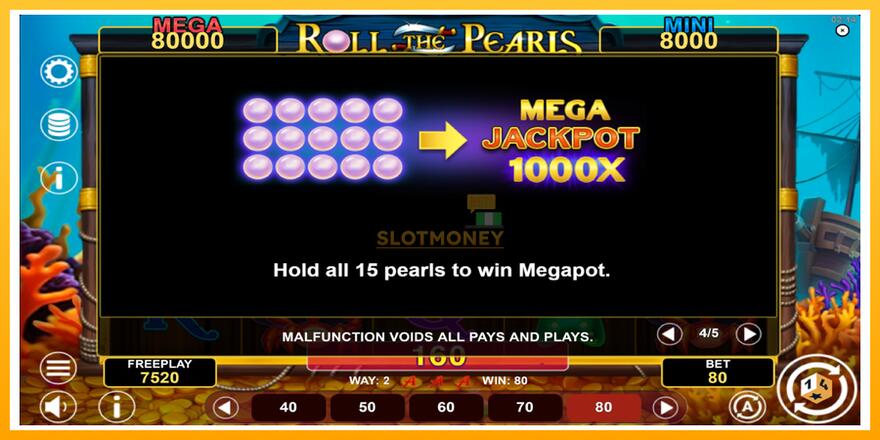 Máquina de jogos Roll The Pearls Hold & Win - chance de ganhar dinheiro, foto 7