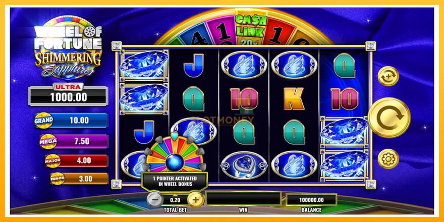 Máquina de jogos Wheel of Fortune Shimmering Sapphires - chance de ganhar dinheiro, foto 2