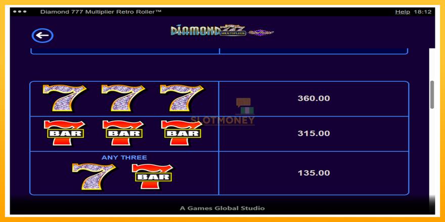 Máquina de jogos Diamond 777 Multiplier Retro Roller - chance de ganhar dinheiro, foto 6