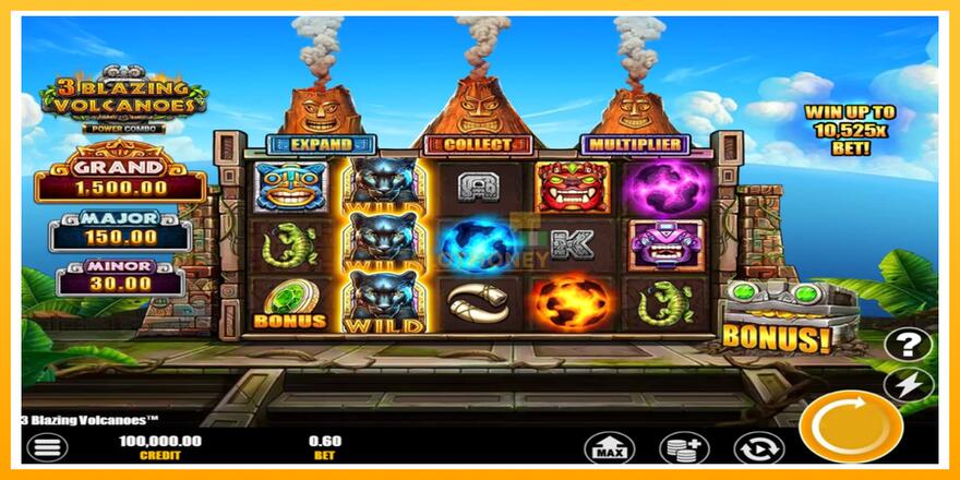 Máquina de jogos 3 Blazing Volcanoes Power Combo - chance de ganhar dinheiro, foto 1