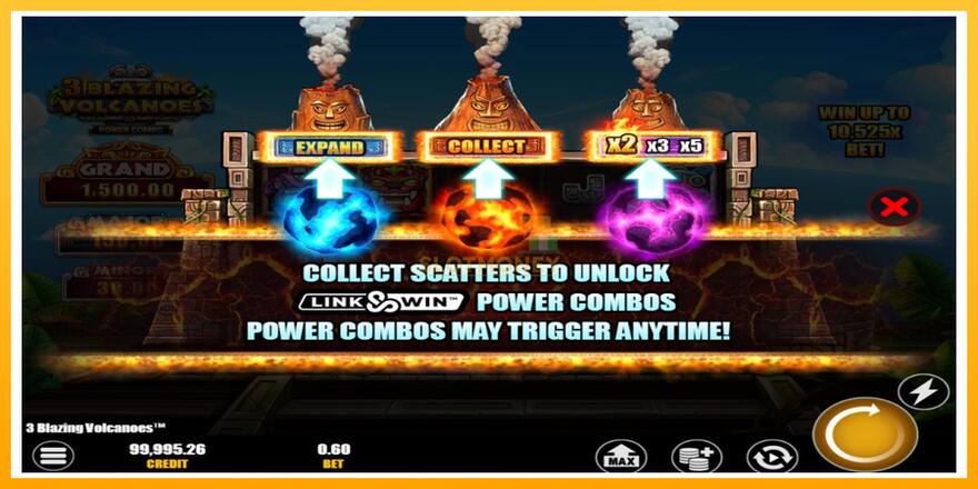 Máquina de jogos 3 Blazing Volcanoes Power Combo - chance de ganhar dinheiro, foto 4