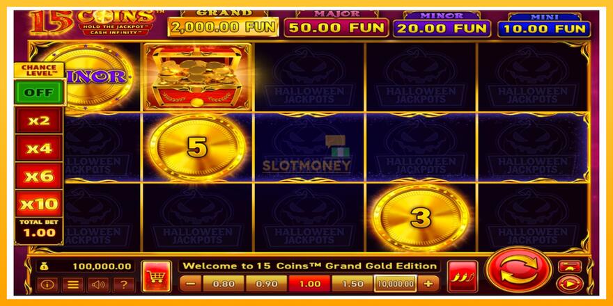 Máquina de jogos 15 Coins Grand Gold Edition Halloween Jackpot - chance de ganhar dinheiro, foto 1